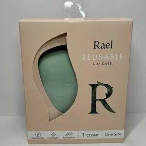 Rael‎ Reusable Menstrual Cup Case Green Silicone Breathable Compact Storage Box